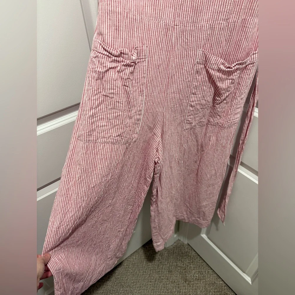 beachlunchlounge Pink Striped Jumpsuit
